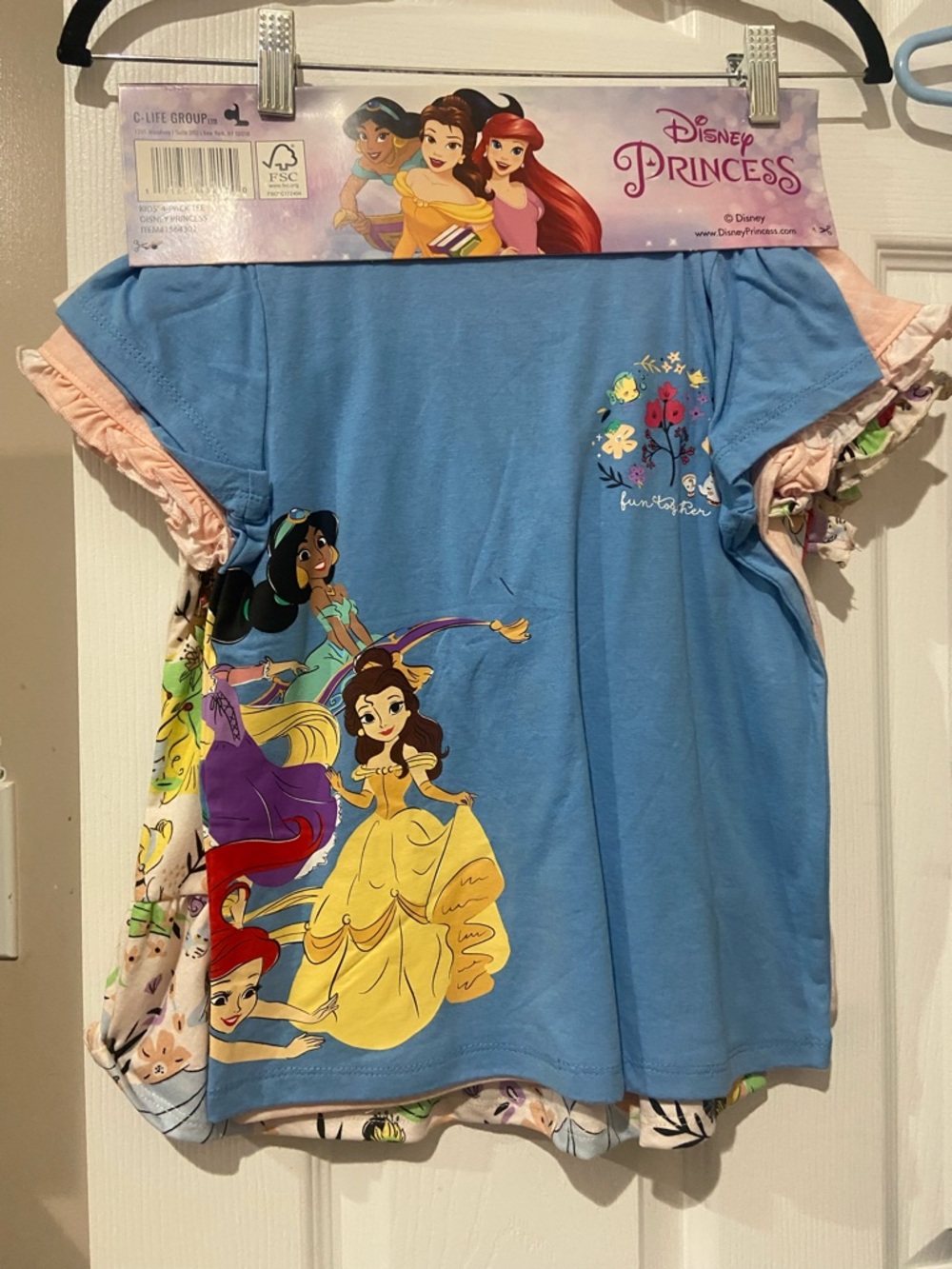Disney Princess Lavender Girls T-Shirt with Colorful Princess Print - Picture 2 of 3